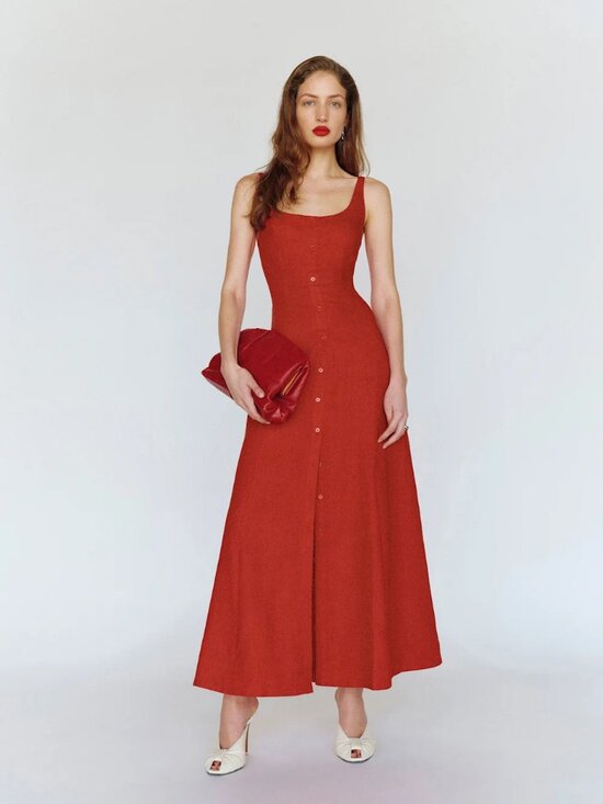 Reformation Dresses & Skirts - Reformation Fraise Linen Dress in lipstick red NWT